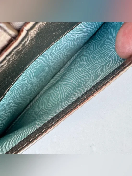 The Sak Metallic Leather Wallet Crossbody Clutch Wristlet Convertible 3 in 1 EUC - Picture 4 of 12